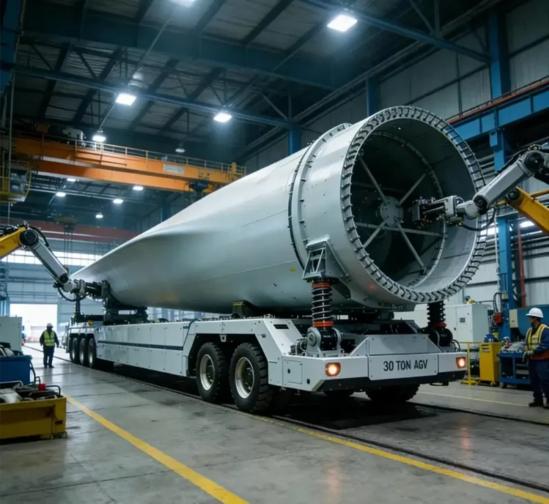 how to solve wind power heavy component transfer challenges heavy duty agv applications custom solutions banner