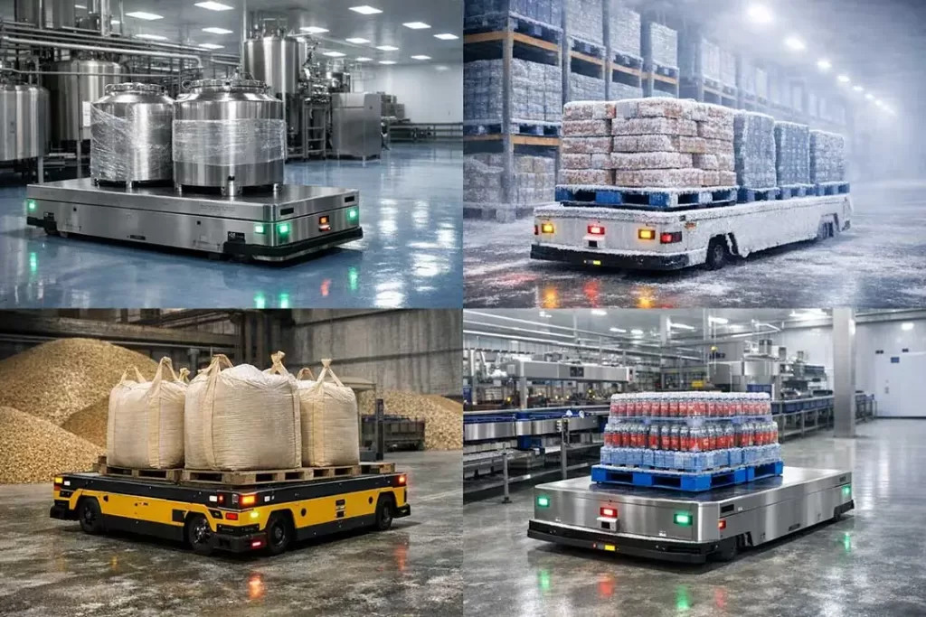 heavy duty agv food industry applications dairy cold storage grain beverage